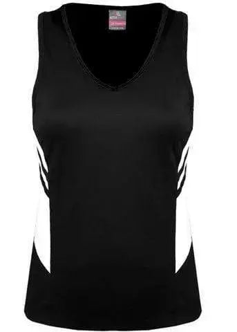Aussie Pacific Ladies Tasman Singlet 2111 Casual Wear Aussie Pacific Black/White 4